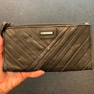 Black Leather Burberry Wristlet